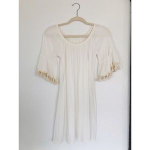 Boho fringe sleeve swimsuit cover up dress small